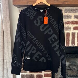 SUPERDRY Unisex Core Logo All Over Print Crew Sweatshirt